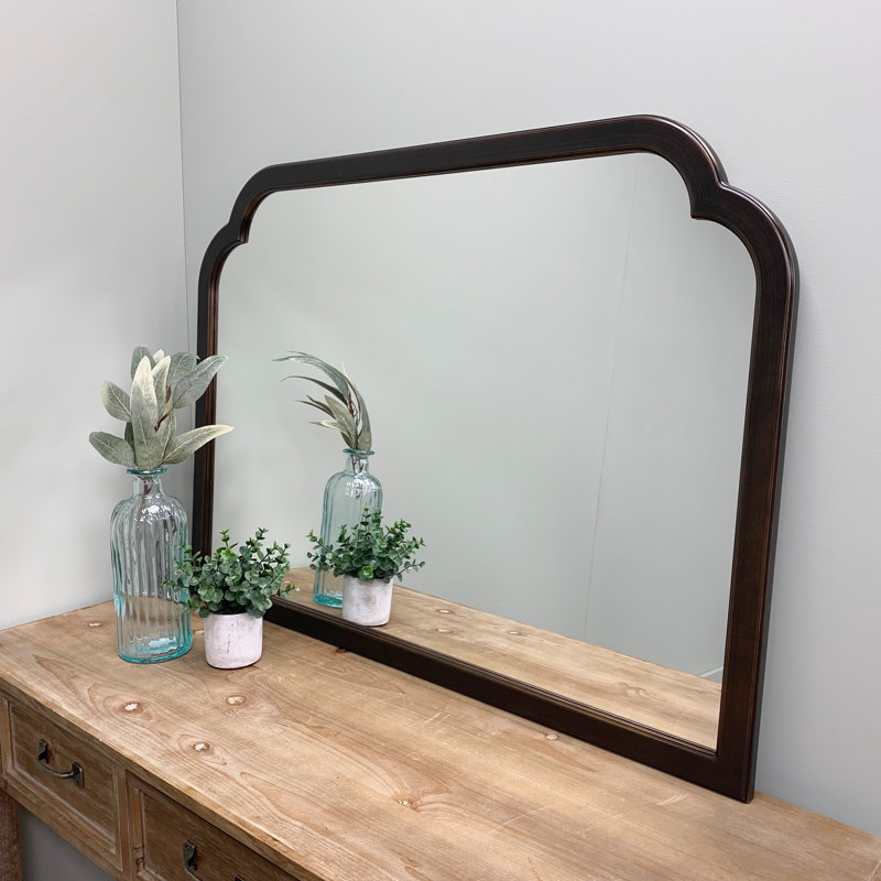 Miroir de cheminée encadré, Bronze huilé