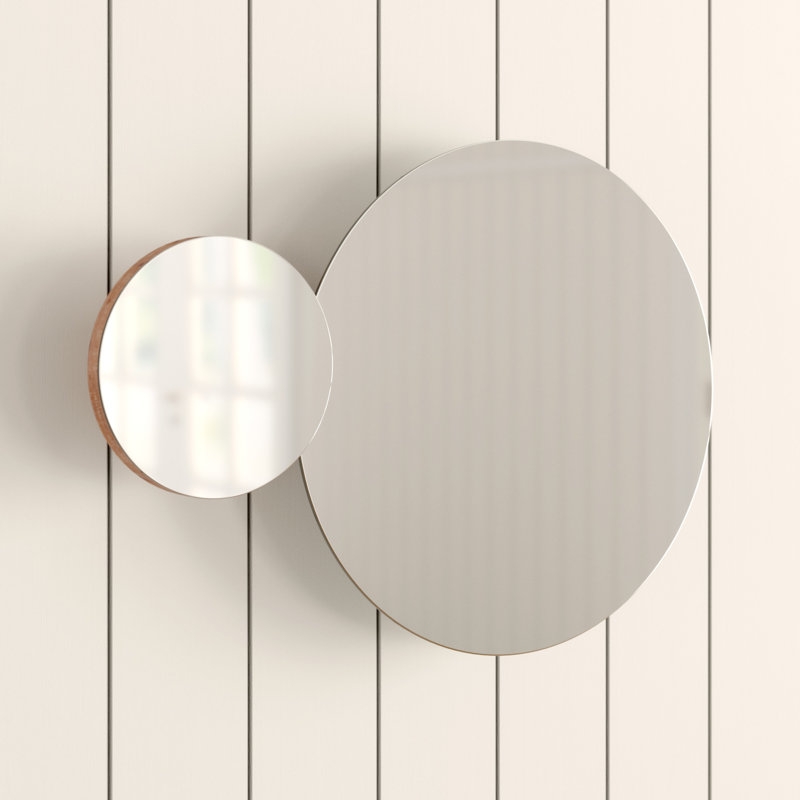 Mendocino Round Mirror, Natural Oak
