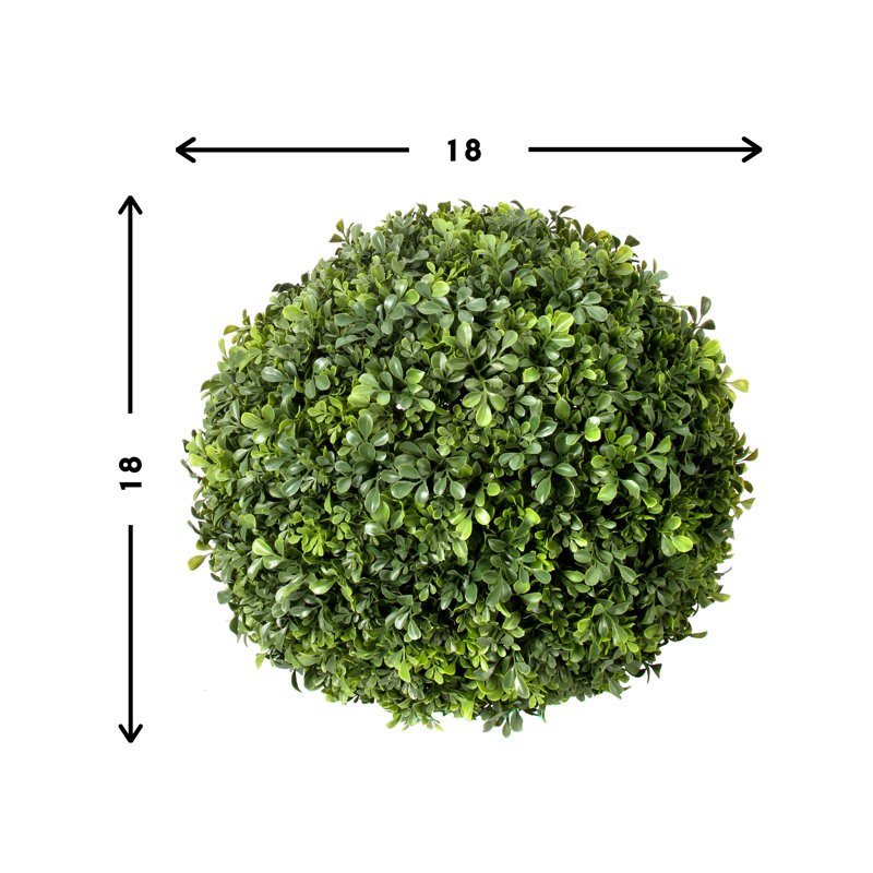 Artificial Boxwood Topiary, 18" H × 18" W × 18" D