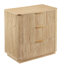 Ensemble de 3 tiroirs, commode à courbes de 27,6 po de largeur, table de chevet, organisateur de tiroir en bois pour chambre à coucher, salon, couloir, chêne, l 27,6 po x P 15,8 po x H 27,4 po.-1648898212-1666896240