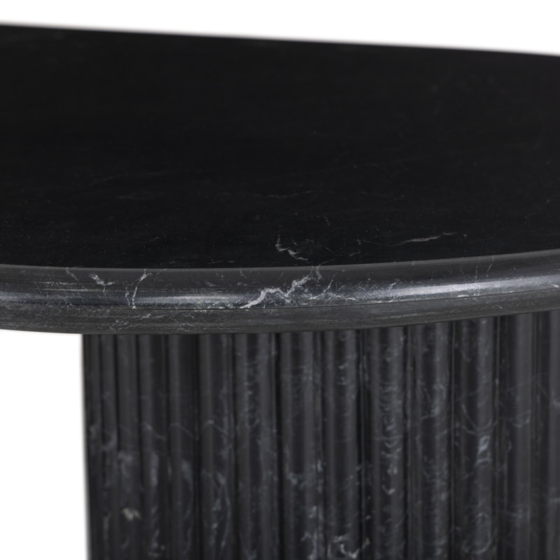 Oranda Marble Coffee Table, Black Scalloped
