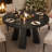 Round Dining Room Table for 4-6, 47" Wood Kitchen Table with Sturdy Base, Farmhouse Circle Dinner Table for Living Room, Apartment, 4 Strong Legs, Only Table, Black-449462266