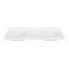 Comptoir de salle de bain en quartz blanc pur 61 po Ariel avec rebord à onglet épais de 1,5 po avec lavabo double rectangulaire et dosseret inclus