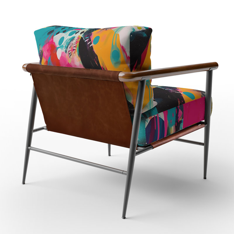 Fauteuil d'appoint rembourré abstrait rose Enigma I, Noir