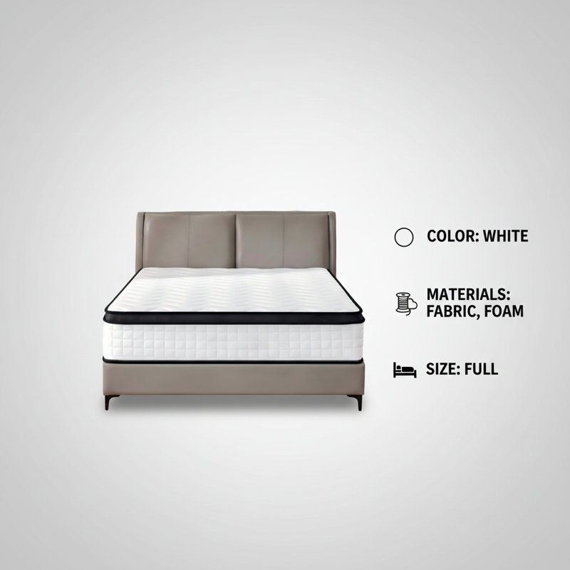 Matelas hybride pleine grandeur avec mousse à mémoire de forme et ressorts ensachés individuellement, 12 po | Idée de cadeau