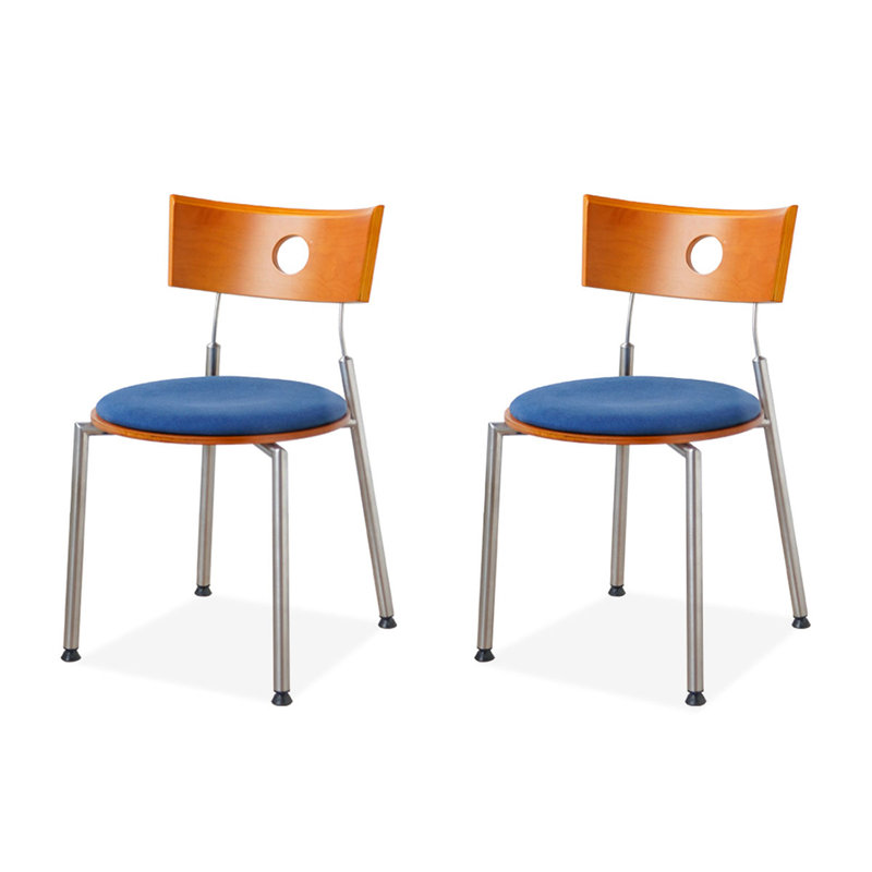 Ensemble de 2 chaises d'appoint 16,14 po à dossier uni orange
