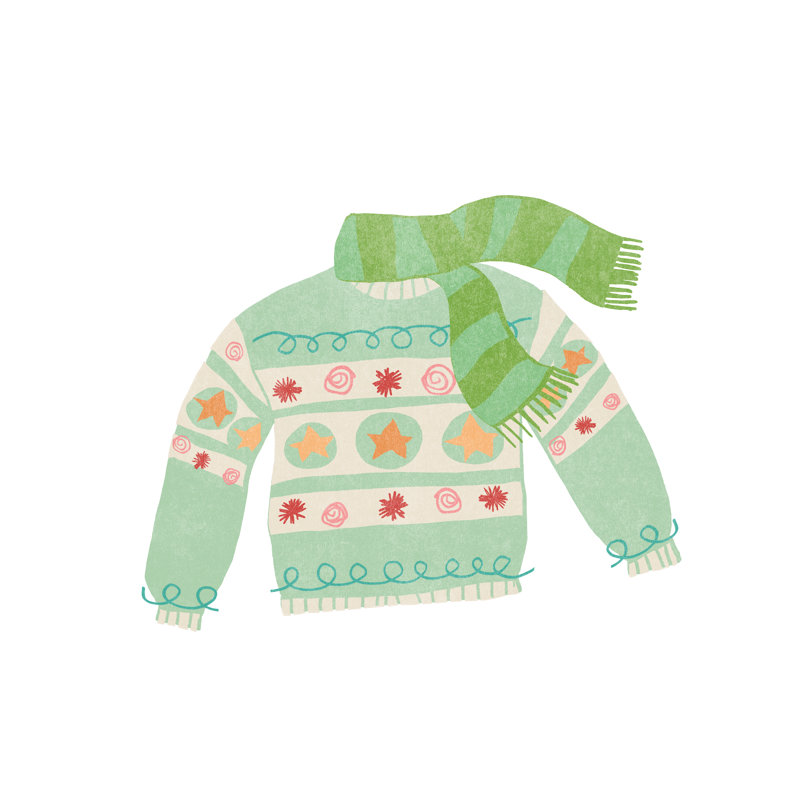 Tacky Sweaters I by June Erica Vess - Wrapped Canvas Print, 30cm H x 30cm W x 3.8cm D