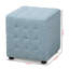 Ensemble de 2 repose-pieds capitonnés en tissu bleu clair Charlise, H 14,85 po x l 13,84 po x P 13,84 po