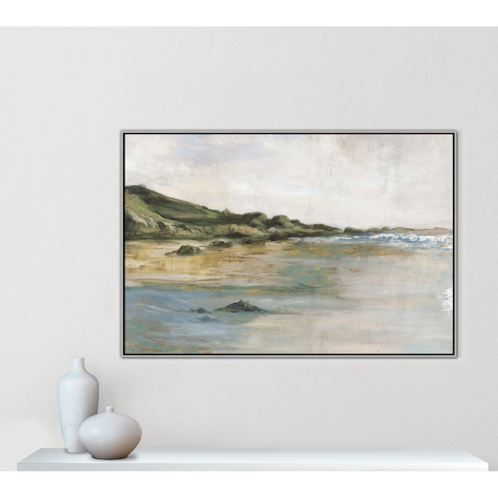 Tide’s Edge Print by , Silver, 41.5" H x 61.5" W