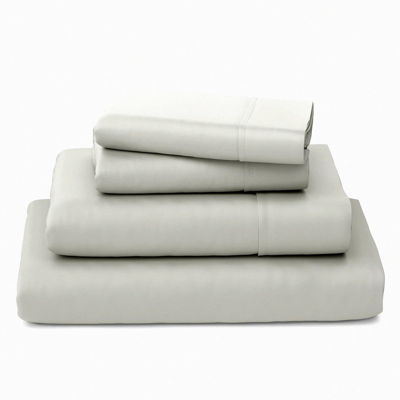 Cool Silky Soft Sheets - Luxury 4-Piece Bedding Set Queen Size with Deep Pockets - Breathable & Cooling Rayon Blend, Silver