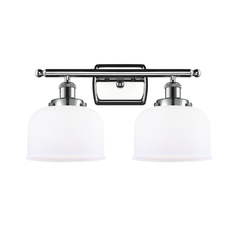 Éclairage pour meuble-lavabo de 8 po à 2 lumières Ballston Urban Bell, Blanc mat, Incandescente , Chrome poli