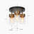 Tevye 3-Light Black & Gold 11'' Cluster Cylinder Semi Flush Mount Pull Switch Design with Seeded Glass