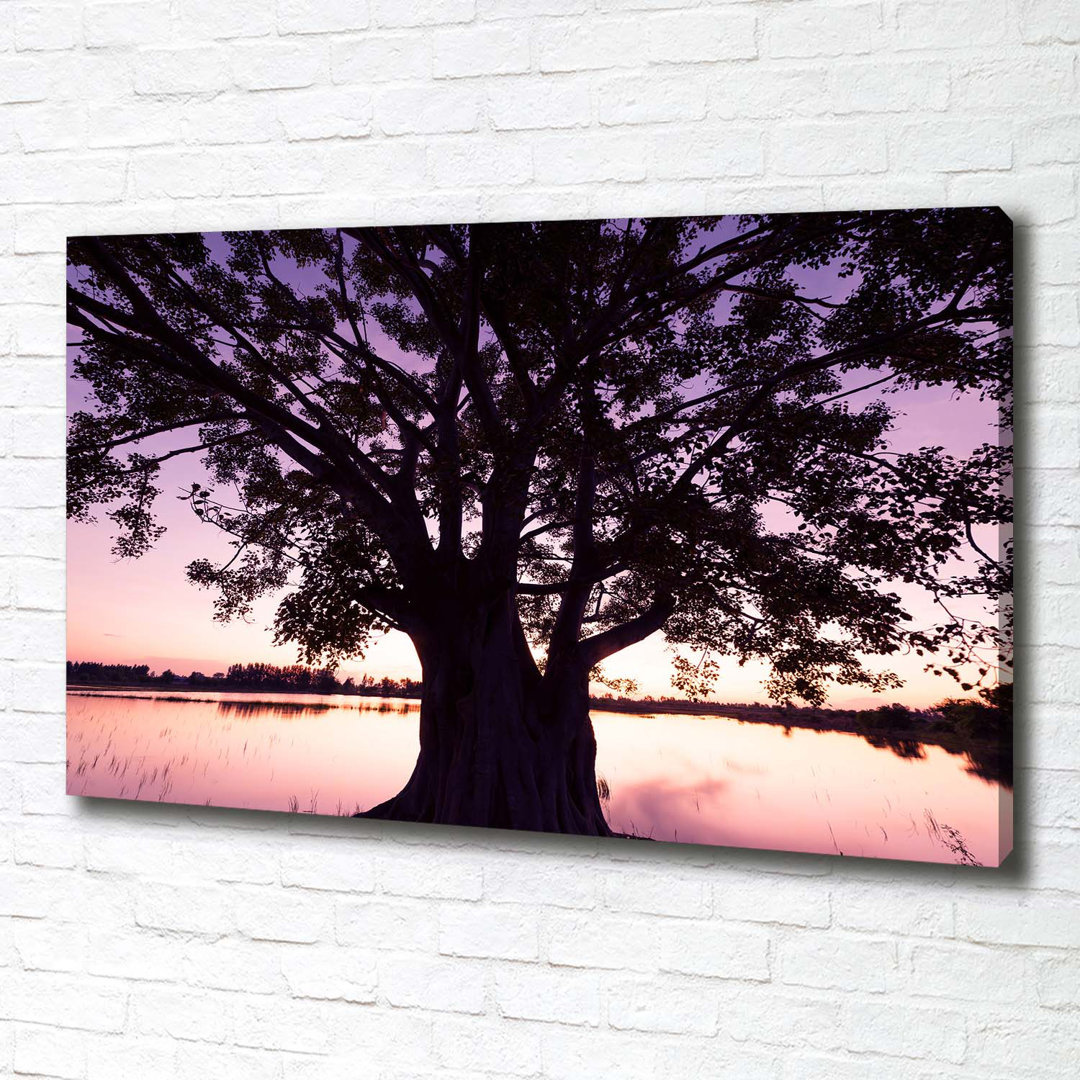 Baum und See - Ungerahmte Kunstdrucke auf Leinwand