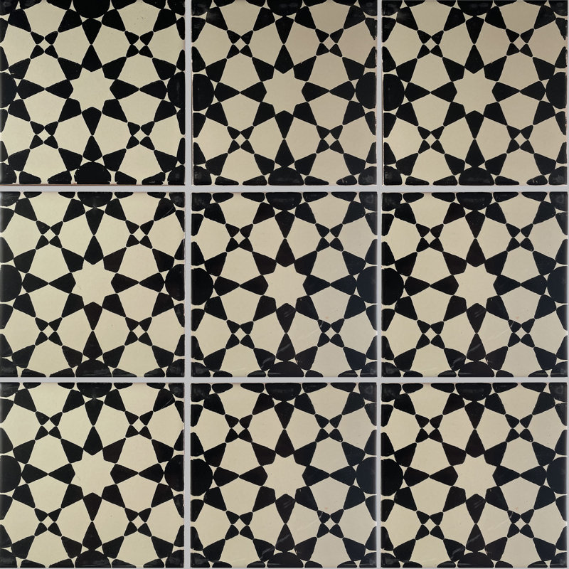 4.2" x 4.2" 9pcs TalaMex Marrakesh Mexican Clay Tile Handmade Talavera Backsplash Mosaic