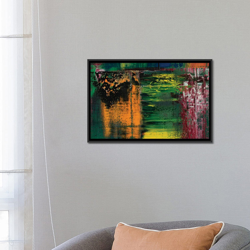 « santeria », reproduction sur toile, H 32 po x l 48 po x P 1,5 po, Toile avec cadre noir, Pas de tapis
