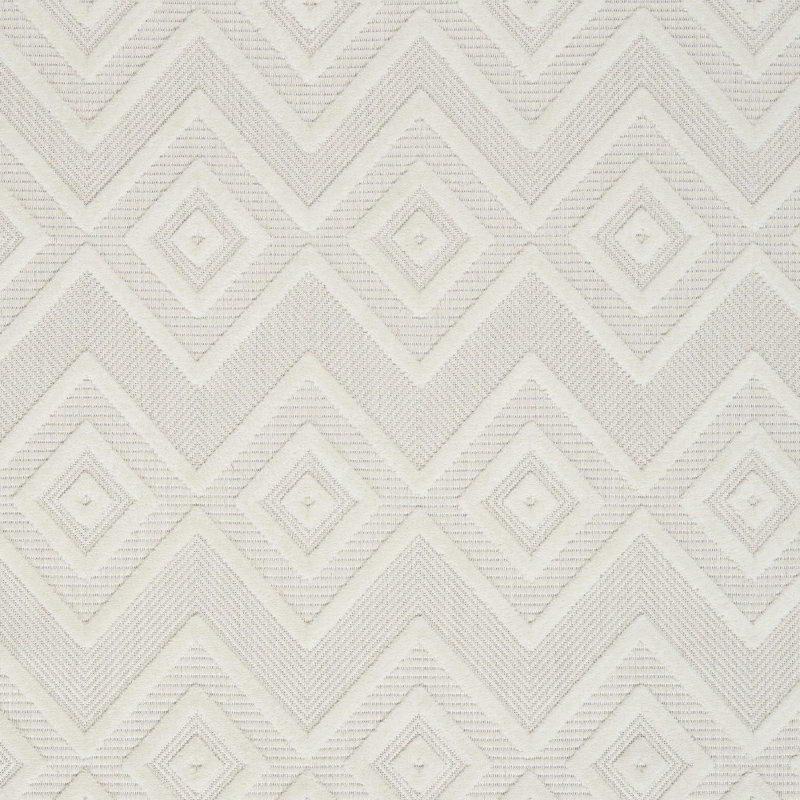 Foundry Select Versatile Diamond Ivory/White Indoor/Outdoor Area Rug, Rectangle 6' x 9'