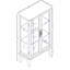 Élégante armoire vitrée à 2 portes avec portes en verre trempé, panneau arrière en miroir et tablettes réglables - vitrine lumineuse pour la maison et le bureau (ampoule incluse)-121045915