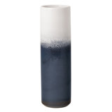 like. by Villeroy & Boch Lave Home Collection Cylinder Vase, 3 x 9.75 in, Earthenware, Reactive Glaze, Blue/White