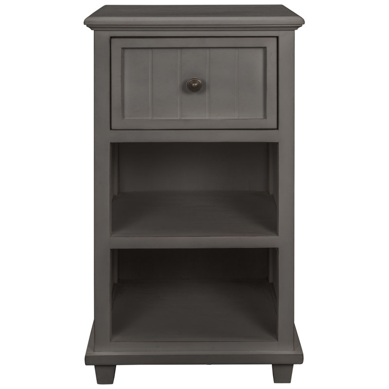 Aniakudo End Table with Storage, Slate Grey
