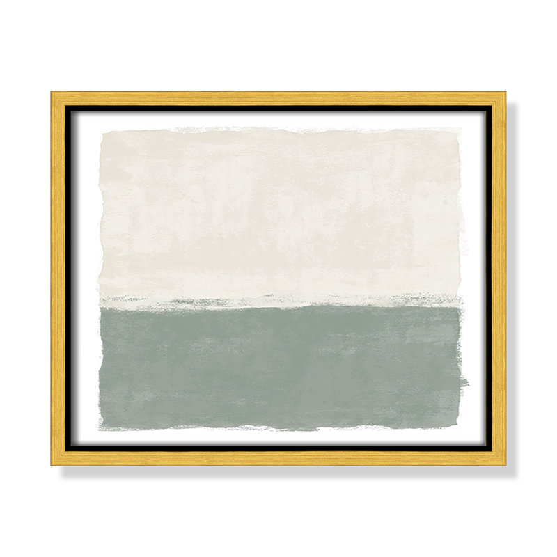 Sage Whisper II - Landscape Version Print par Natalie Carpentieri, Toile avec cadre, 11.5'' W x 9.5'' H, Gold Floater