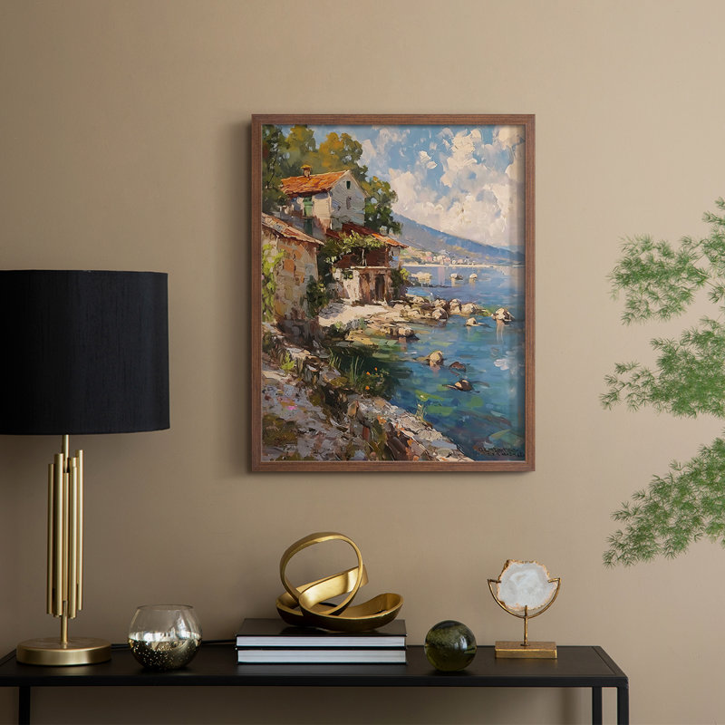 LANDSCAPES Series CECLXV III, reproduction d'art encadrée - bois massif, Noyer, H 21 po x l 17 po