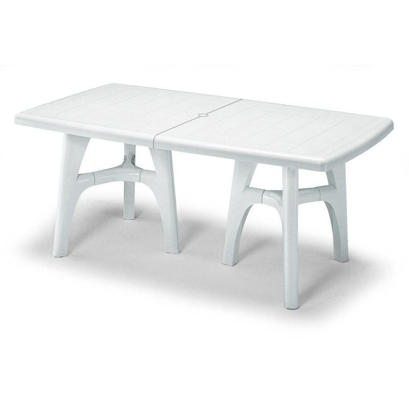 Eliseo Extendable Plastic Dining Table, White