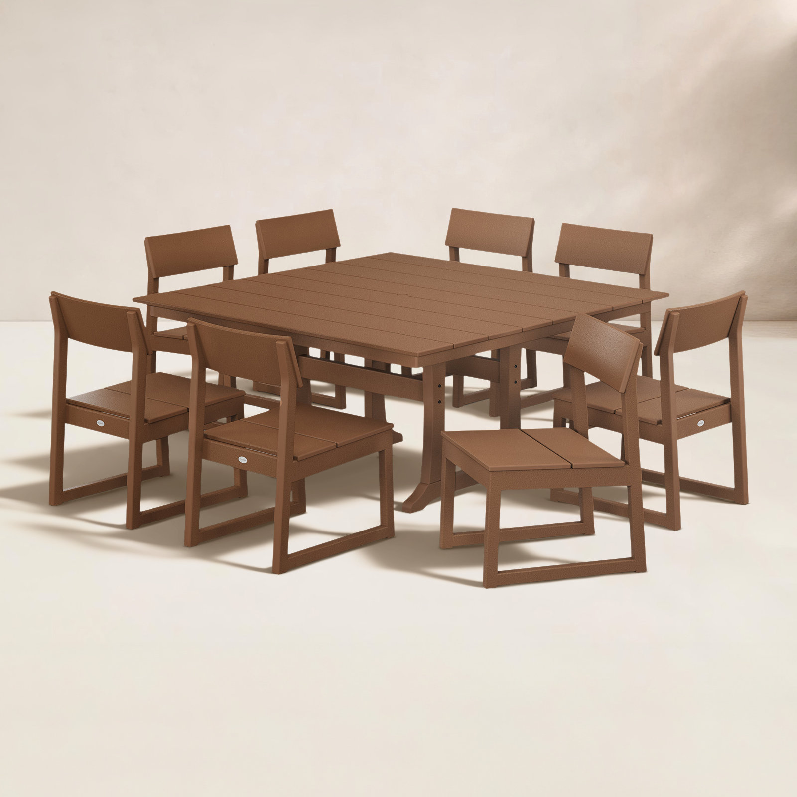 POLYWOOD® Edge 60" Patio Dining Set, Teak