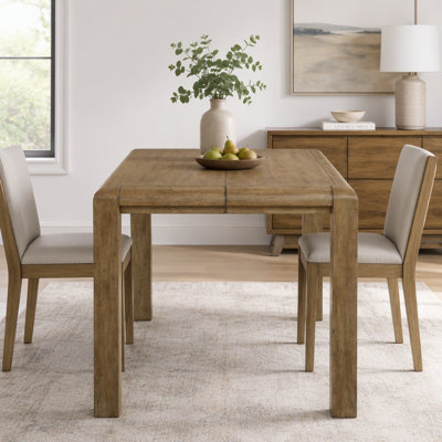 Table de salle à manger carrée extensible de 45,7 cm (18 po) avec plateau de style planches, mobilier de salon en bois