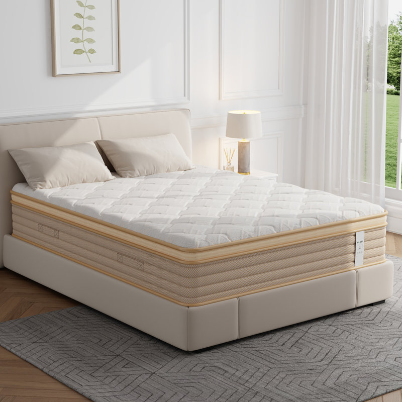 Matelas 8 po dans une boîte, matelas hybride en mousse à mémoire de forme, avec ressorts ensachés individuels pour l'isolation des mouvements et le sommeil silencieux, soulagement de la pression