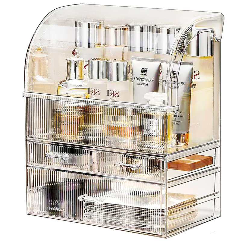 Chantea Plastic Makeup Organiser, Stripe