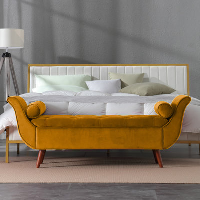 Velvet Upholstered Storage Bench