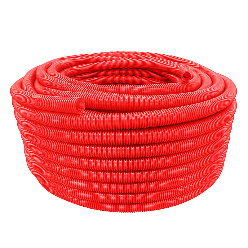 Tuyau PEX-A en PEHD ondulé pré-tissé 1/2 po x 300 pi Tuyau PEX isolé, eau chaude et froide, rouge