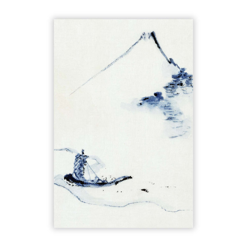 Boat on a River by Mount Fuji by Katsushika Hokusai - Frameless Print, 59.4 cm H x 42 cm W