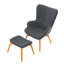 Accent Uphostered Chair With Ottoman