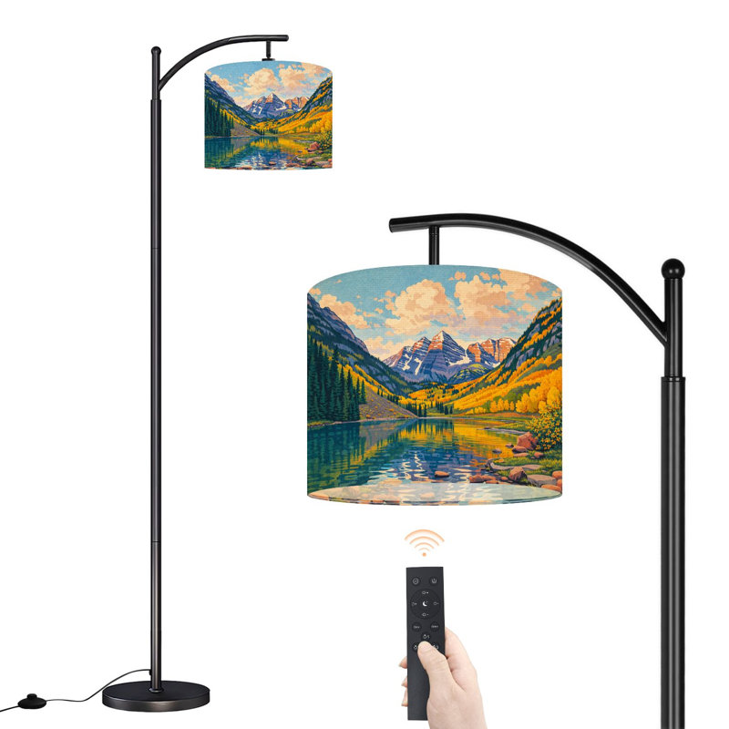 Lampe sur pied à arc avec abat-jour réglable couleurs automnales Lampe sur pied Maroon Bells Lake