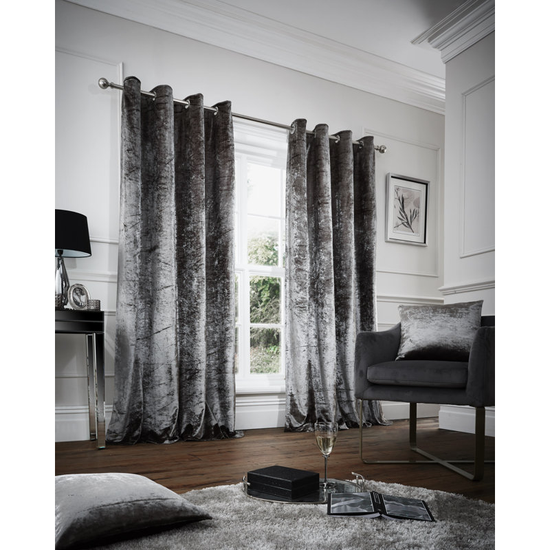 Sheer Curtain Pair, Grey, 168 W x 183 D cm