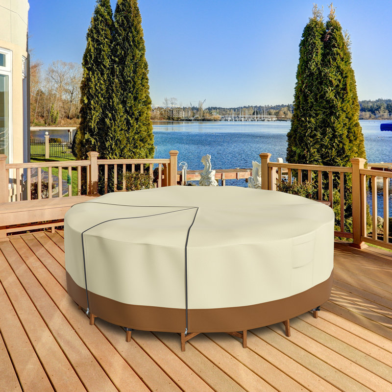Outdoor Patio Dining Set Cover(Size Adjustable), 28" H x 72" W x 72" D
