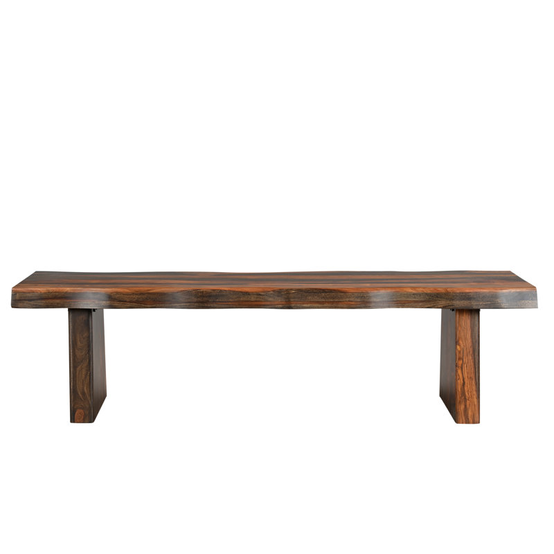 Chaliyah Solid Wood Bench, Walnut, 68" W