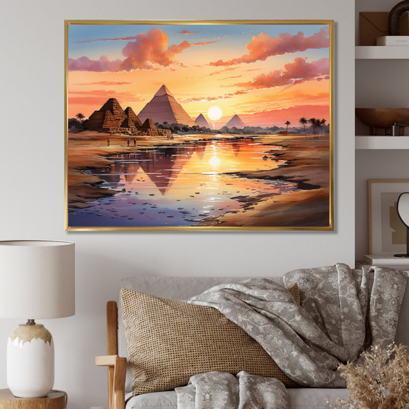 Pyramide égyptienne, «Wonders antique I» - Impressions encadrées d'autres pays, H 30 po x l 40 po x P 1,5 po