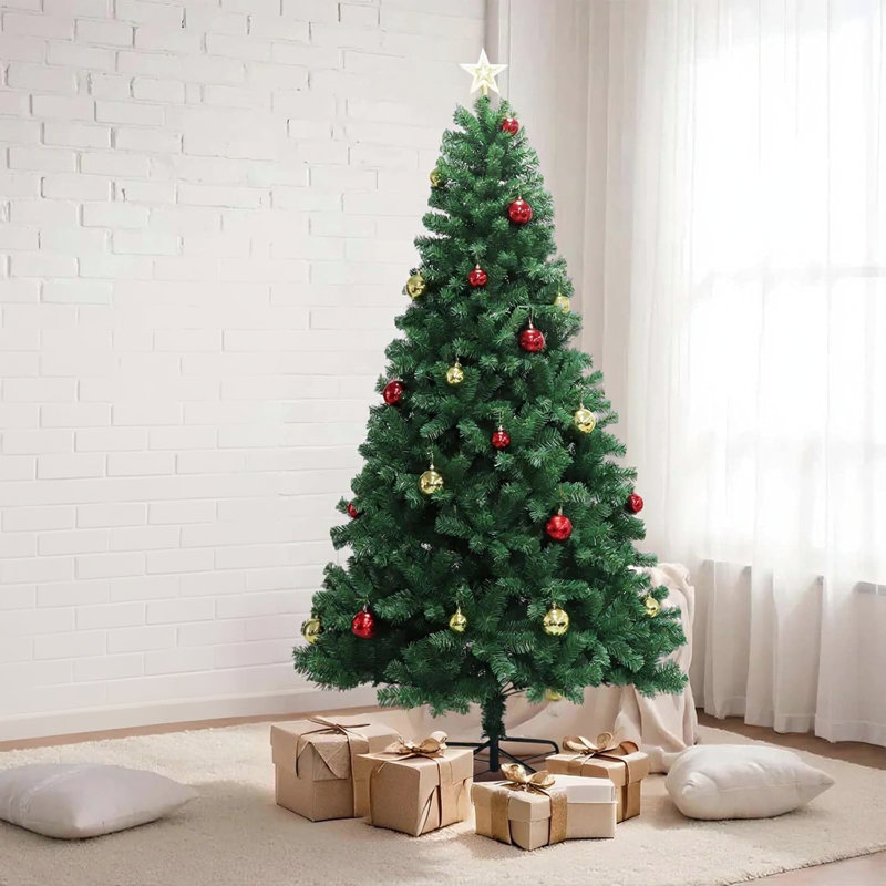 Arbre de Noël artificiel, pin artificiel articulé, avec télécommande, H 7 pi