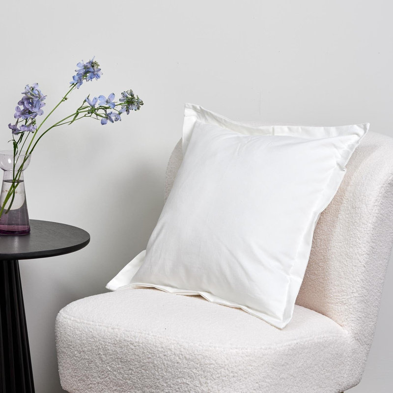 Nevenka White Square Euro Cushion Cover