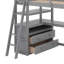 Lit mezzanine simple avec bureau et tablettes-213100093