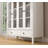 Modern Scandinavian Bookshelf, White & Wooden, 51.2 x 53.5 x 17.3 inches | 100% Melamine Coated Particle Board, 0.71 inch Thickness | Metal Handles, MDF Legs, Numerous Shelves, Wall-Mountable Design