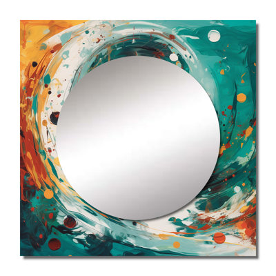 Spiral Marriage Of Electric I - Abstract Spirals Square Living Room Wall Mirror Art