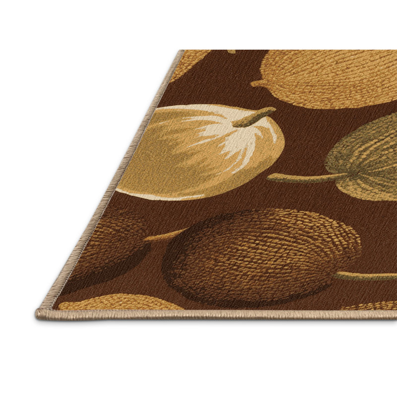  Tapis lavable à motif de fruits Sapodilla, Carré 8 pi