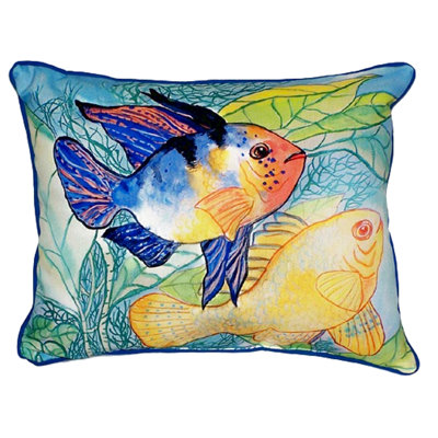 Two Fish Two Fish Outdoor Rectangular Throw Pillow