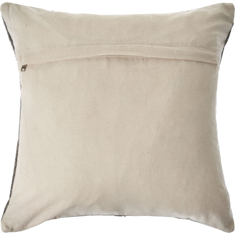 Silver and Brown Geometric Faux Leather Throw Pillow, 20 in