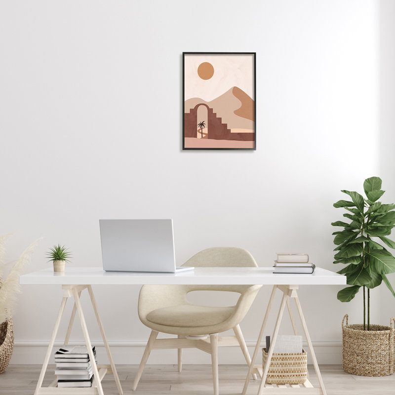 Dune de sable géante déserte, H 16 po x l 16 po x P 1,5 po, Giclée encadrée noir minuit