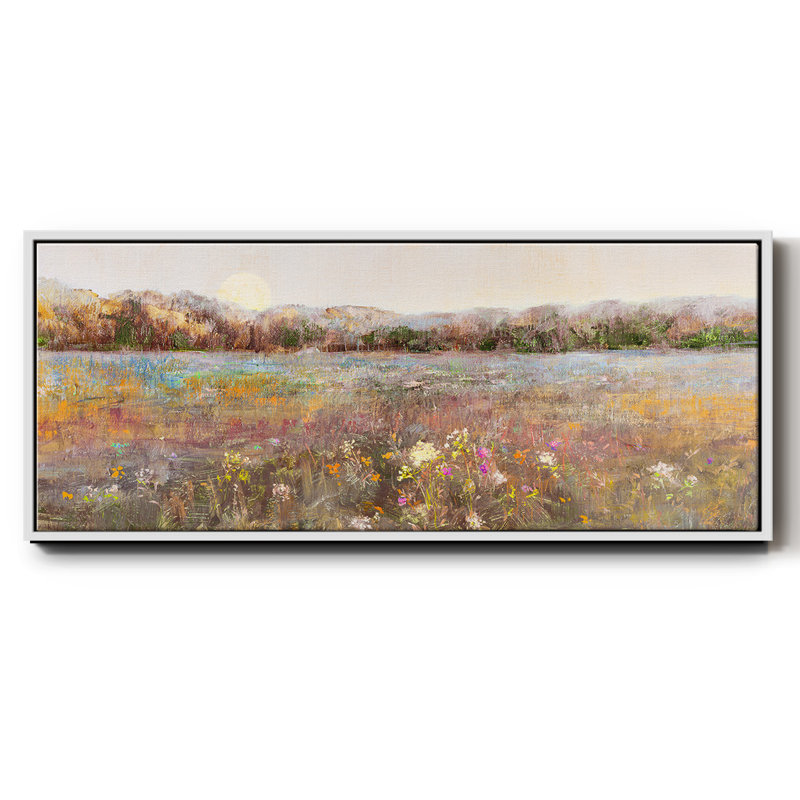 Meadow Moonrise- Framed Canvas, 24" H x 60" W