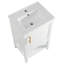 Meuble-lavabo de 20 po avec lavabo, armoire de salle de bain avec porte à fermeture douce, support de rangement et tablette ouverte-1147487575